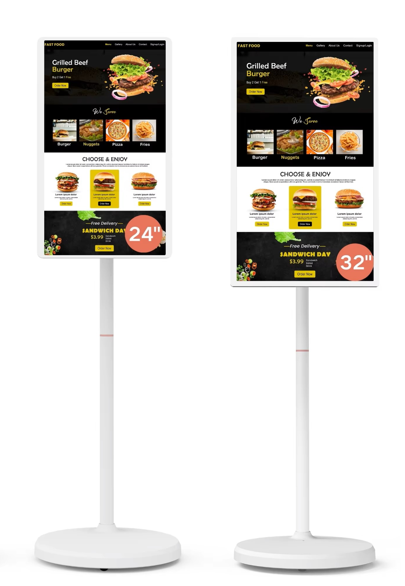 Portable kiosk size comparison